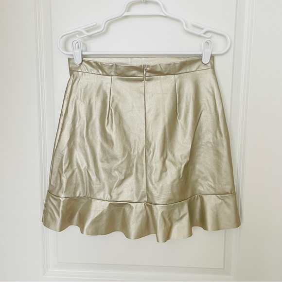 Metallic Gold Ruffle Mini Skirt - Picture 2 of 2